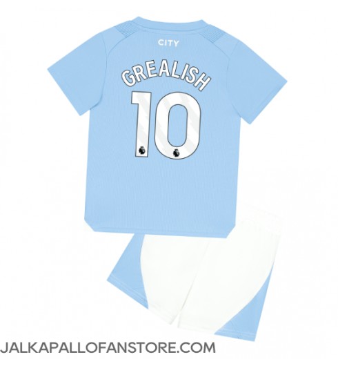 Manchester City Jack Grealish #10 Kotipaita Lasten 2023-24 Lyhythihainen (+ shortsit)